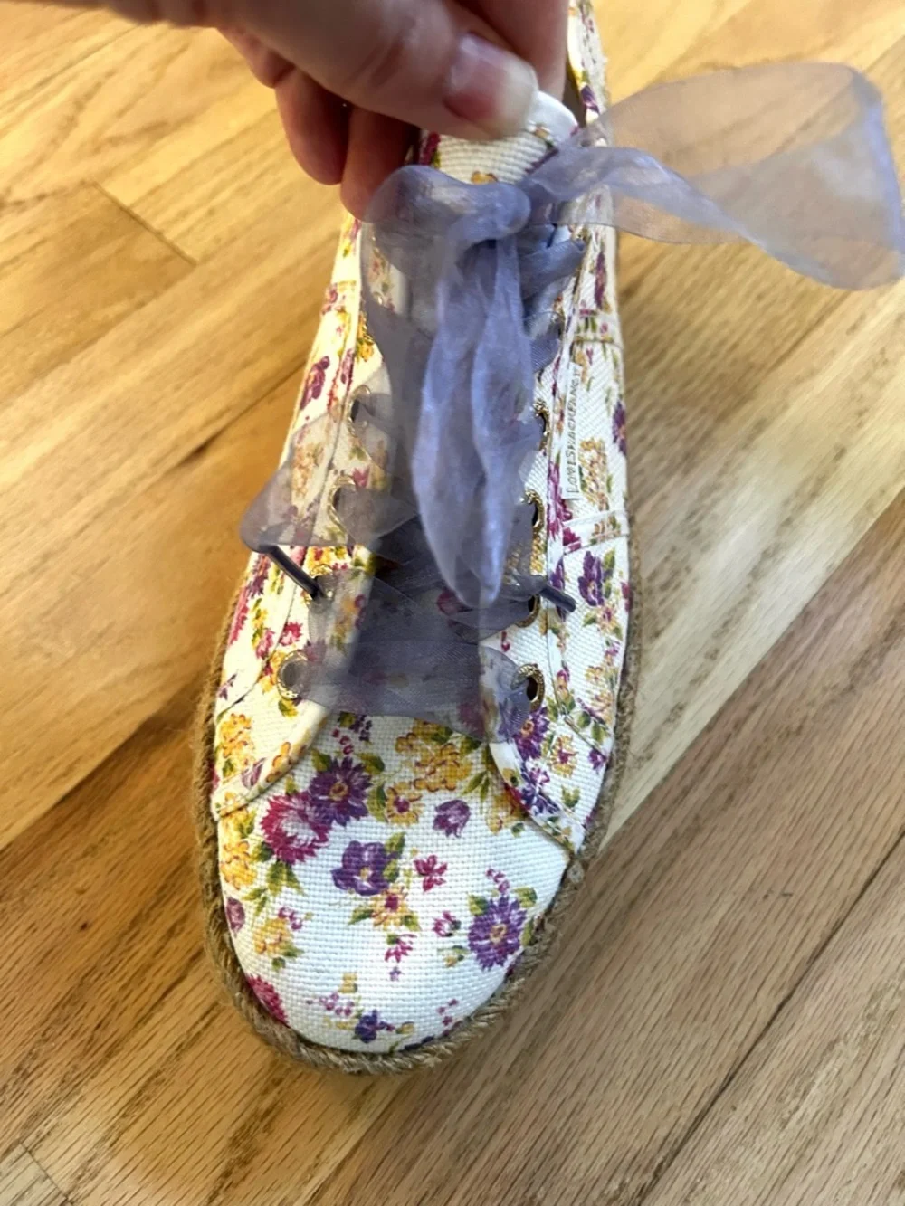 LOVESHACKFANCY x SUPERGA platform espadrille sneaker floral size 9.5